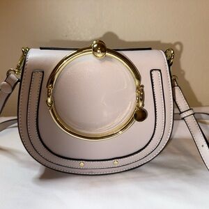 Chic Cream Crossbody Bag with Gold Accents